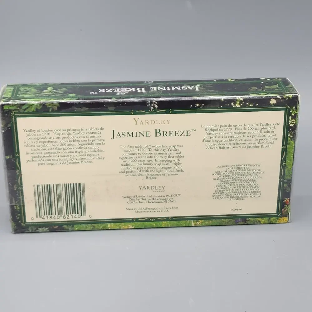 Yardley London Bath Bar Luxury Soap Discontinued Jasmine Breeze 3 Pack Sealed